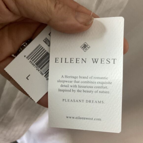 NWT Eileen West Lace Pink Ribbon Nightgown Sleepwear Women’s L 100% Cotton Cotta - Picture 6 of 10